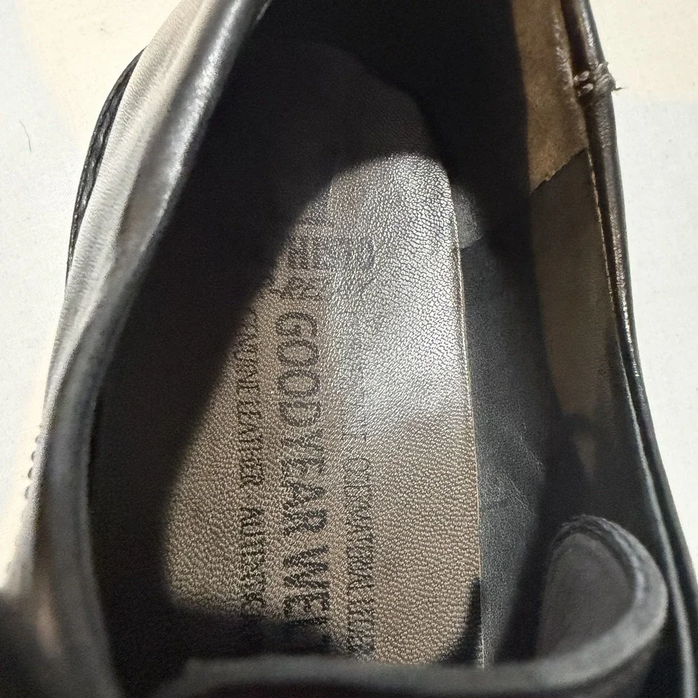 Mephisto Goodyear Welt Leather Derby Shoes Black Men's US 8.5